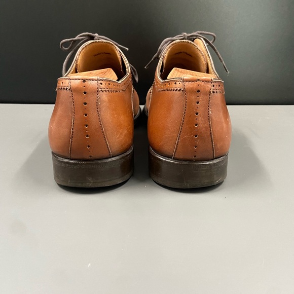 MAGNANNI Antiqued Brown Perf Tip Brogue Cap‎ Toe Oxford Shoes 10 M